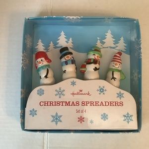 Hallmark Christmas Spreaders Snowmen Set Of 4 New
